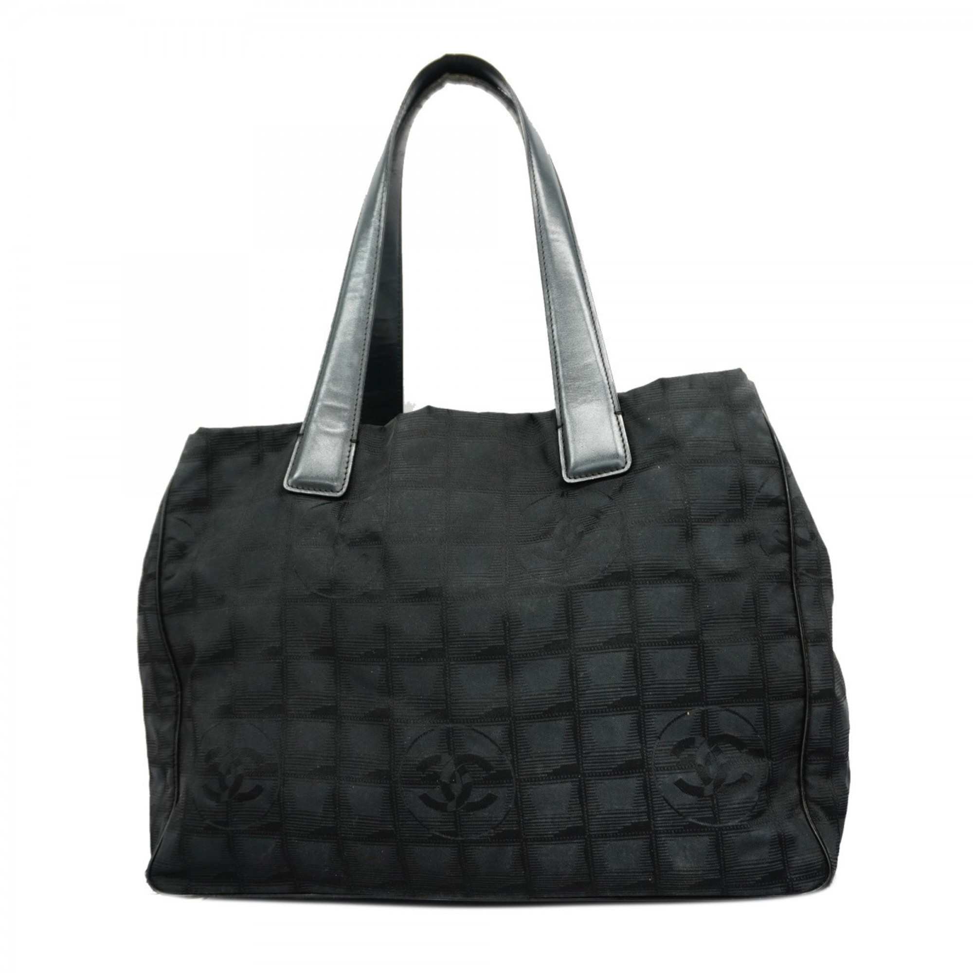 Chanel Tote Bag New Travel Nylon Black Champagne Ladies