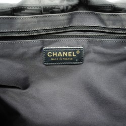 Chanel Tote Bag New Travel Nylon Black Champagne Ladies