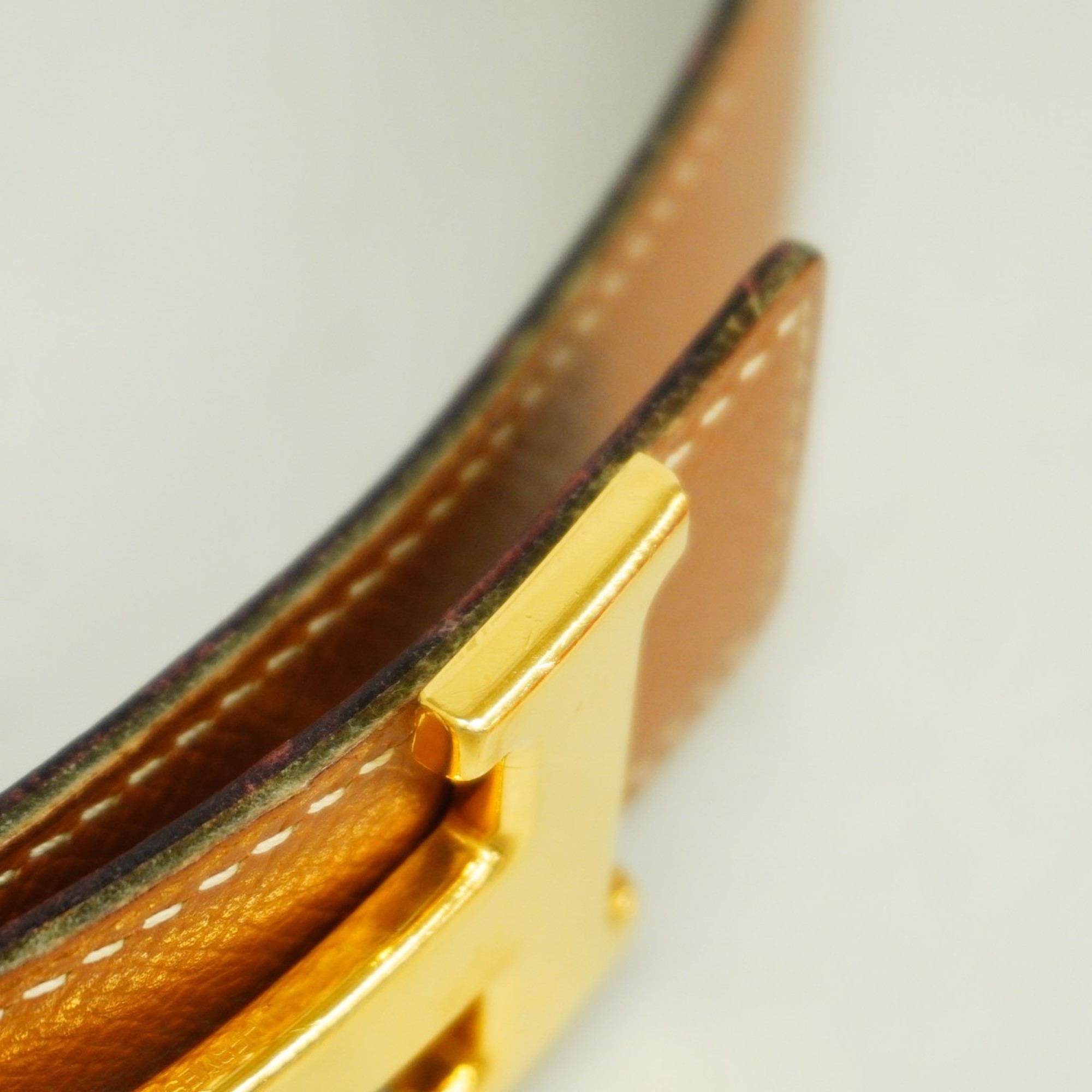 Hermes Belt Constance Veau Epsom Gold Rouge H □B Stamp Men's