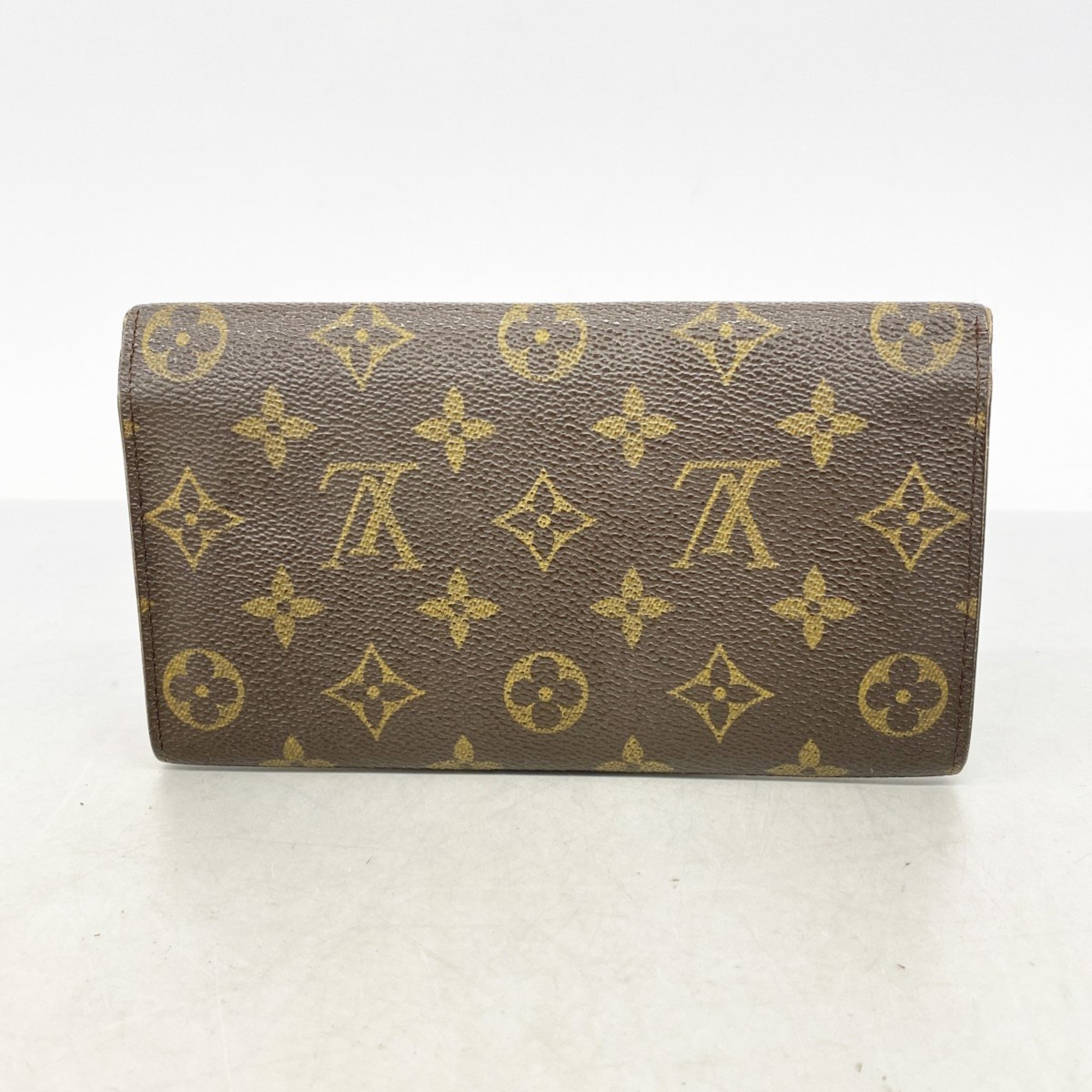 Louis Vuitton Long Wallet Monogram Porto Monnaie Credit M61725 Brown Ladies