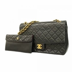 Chanel Shoulder Bag Matelasse Lambskin Black Women's