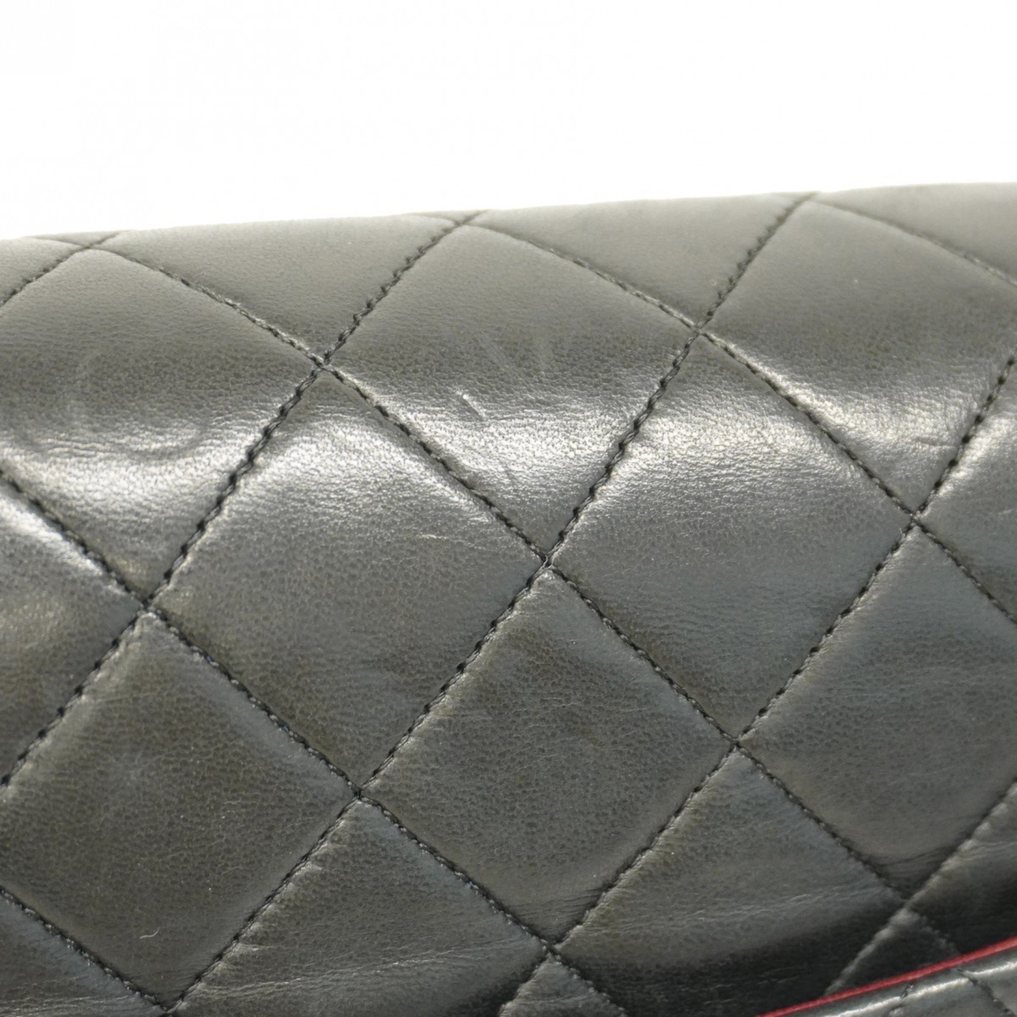 Chanel Shoulder Bag Matelasse Lambskin Black Women's