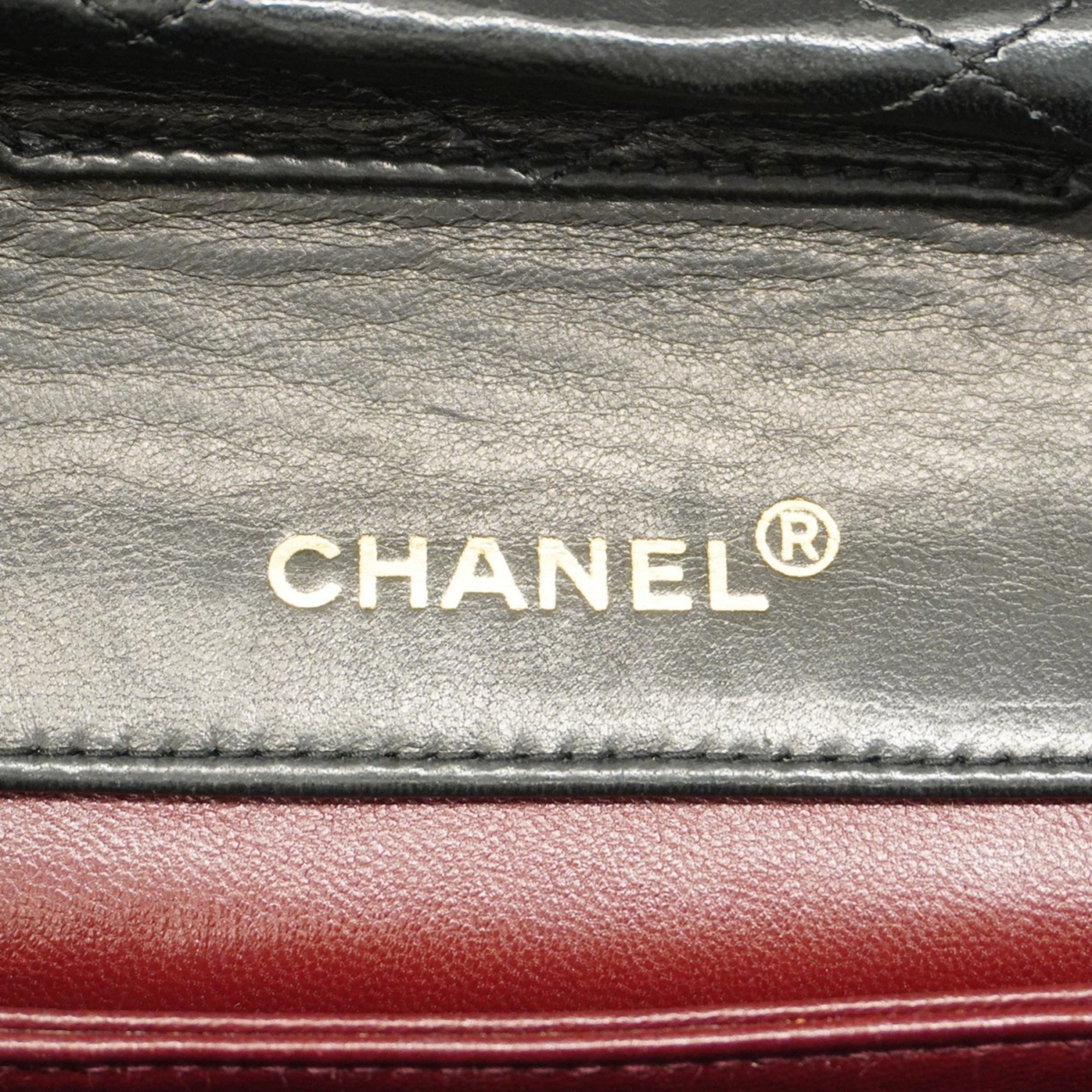 Chanel Shoulder Bag Matelasse Lambskin Black Women's