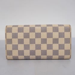 Louis Vuitton Long Wallet Damier Azur Portefeuille Sarah N61735 White Ladies