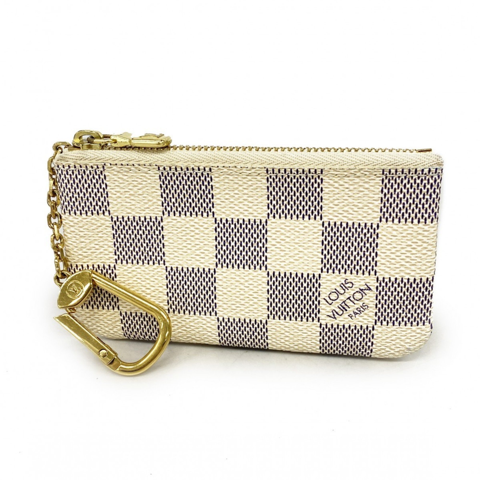 Louis Vuitton Wallet/Coin Case Damier Azur Pochette Cle N62659 White Men's Women's