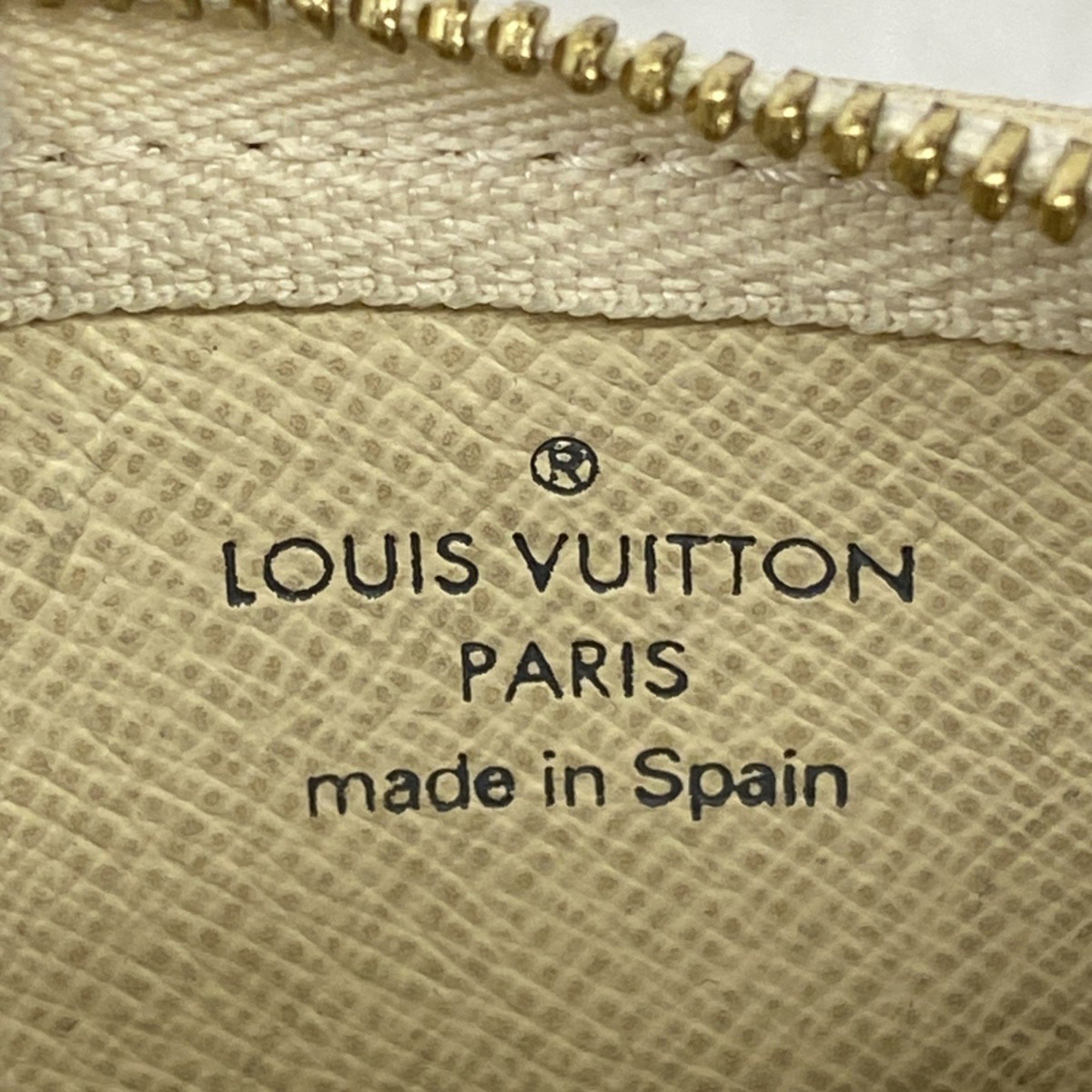 Louis Vuitton Wallet/Coin Case Damier Azur Pochette Cle N62659 White Men's Women's