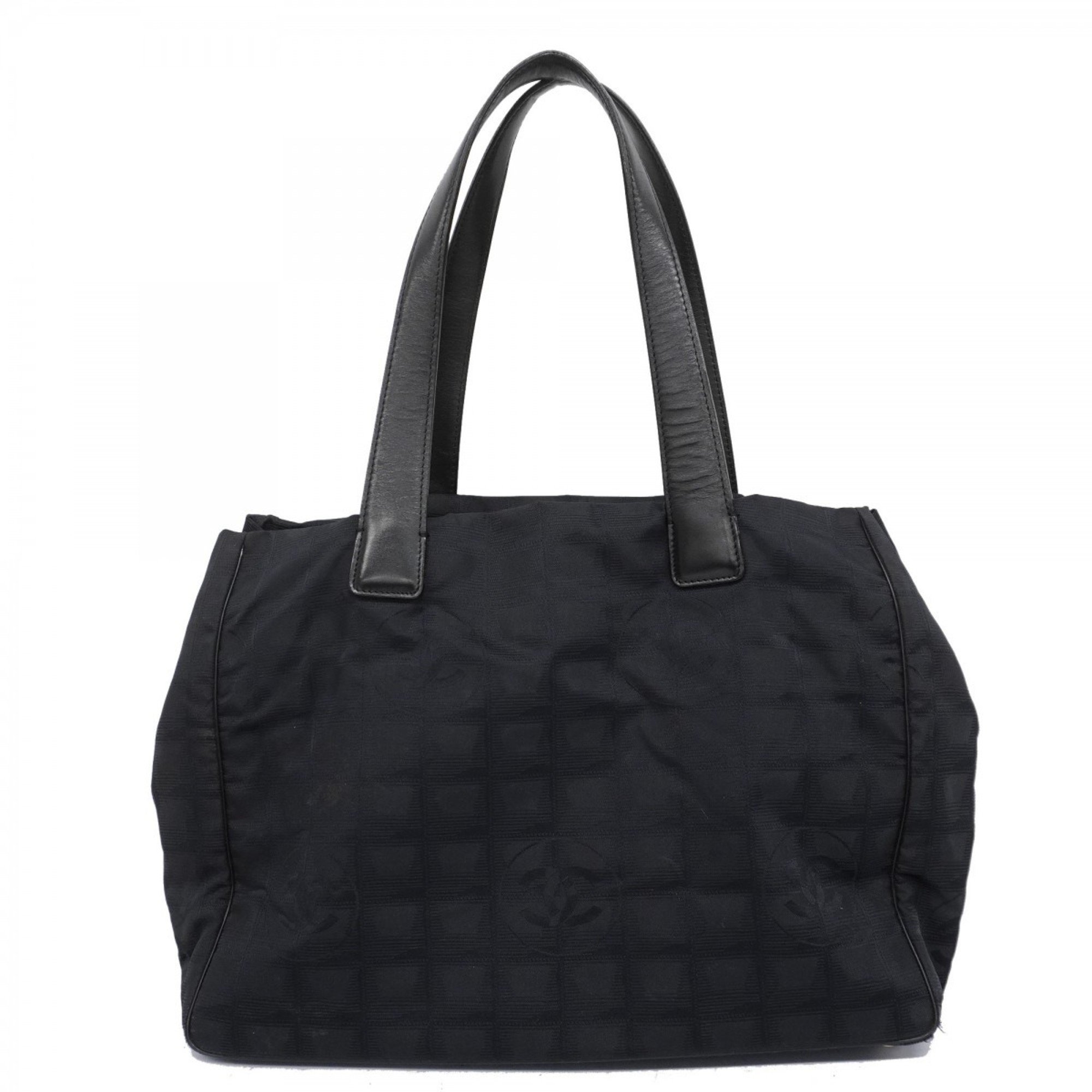 Chanel Tote Bag New Travel Nylon Black Champagne Ladies