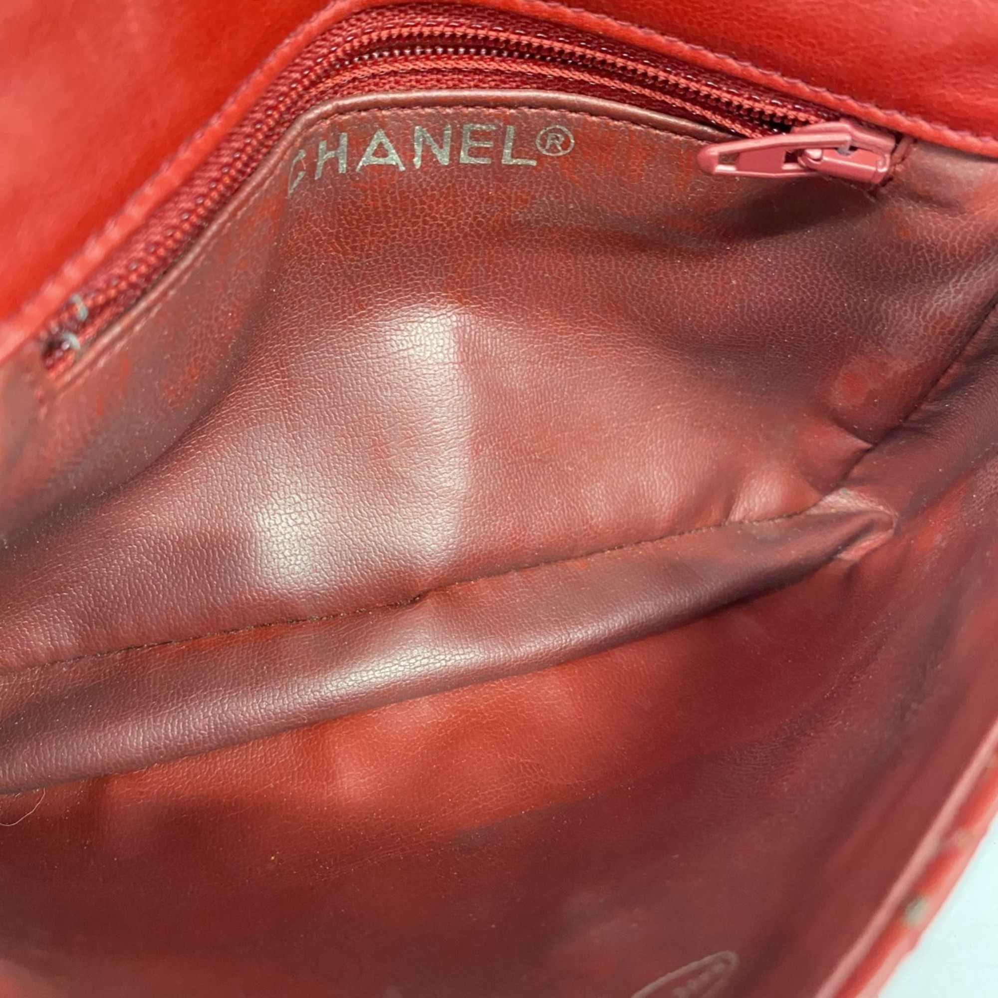 Chanel Waist Bag Matelasse Lambskin Red Women's