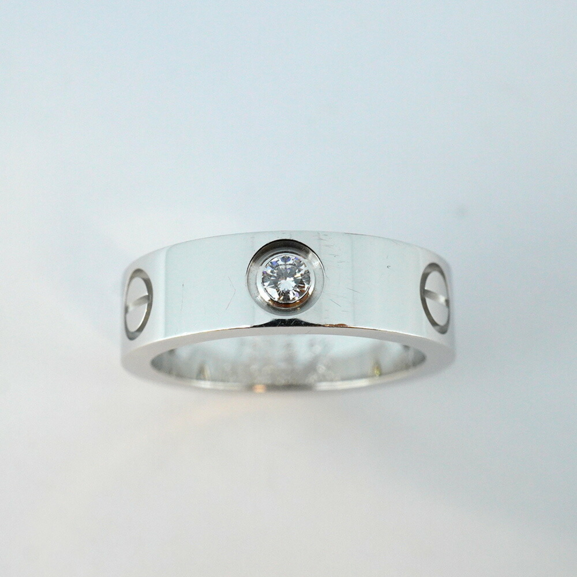 Cartier Ring Love 3PD Diamond K18WG White Gold #52 Ladies