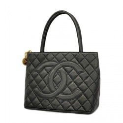 Chanel Tote Bag Reproduction Caviar Skin Black Women's