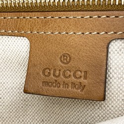 Gucci Shoulder Bag Bamboo Jackie 218491 Canvas Beige Brown Champagne Women's