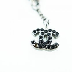 Chanel Necklace Coco Mark Ball Color Stone Gunmetal Black Grey Ladies