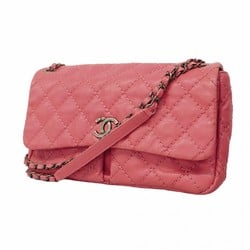 CHANEL Shoulder Bag Wild Stitch Leather Pink Women's