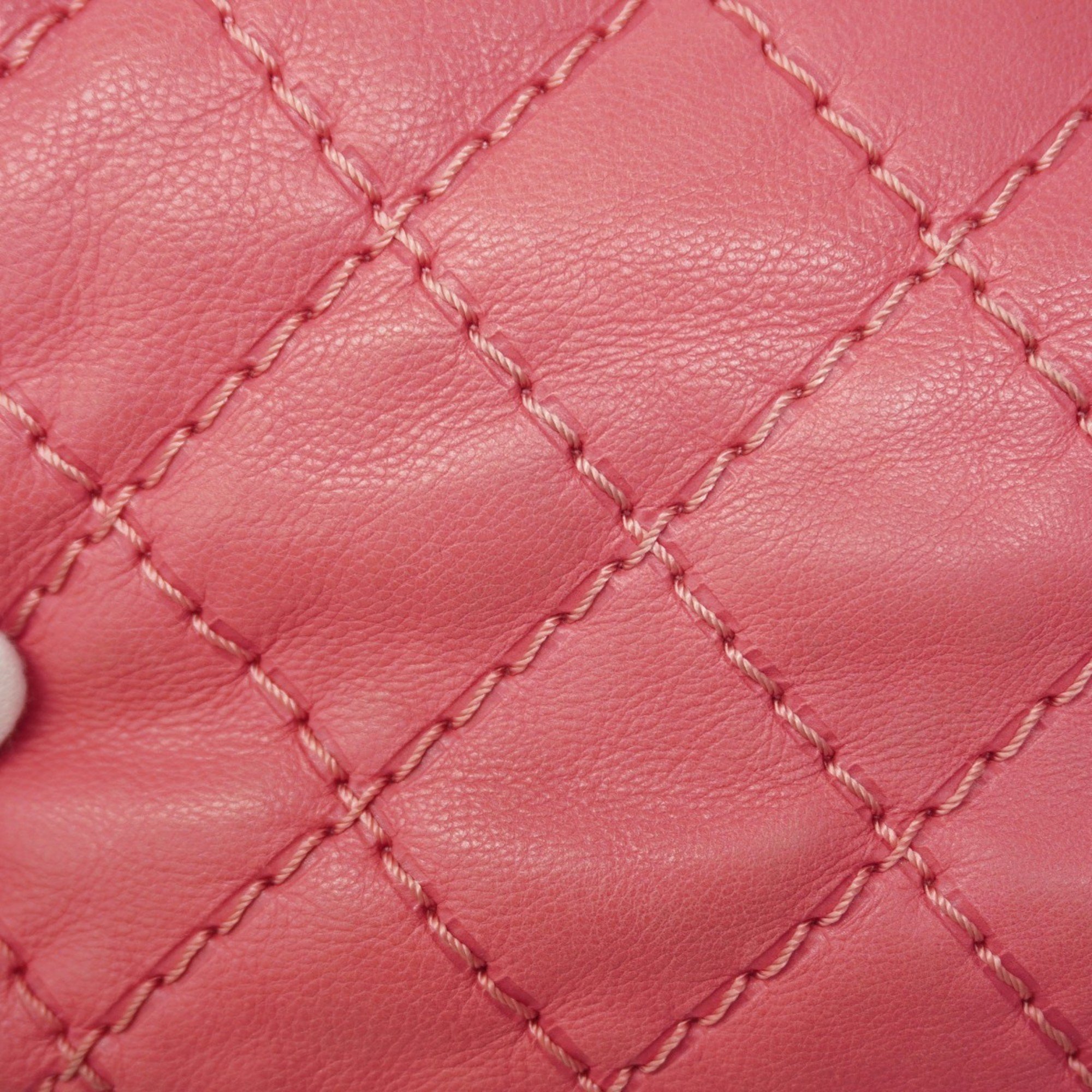 CHANEL Shoulder Bag Wild Stitch Leather Pink Women's