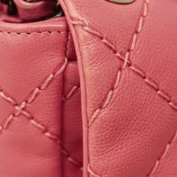 CHANEL Shoulder Bag Wild Stitch Leather Pink Women's