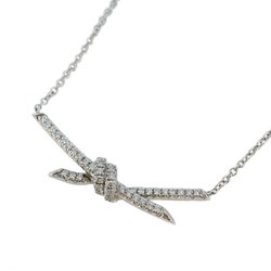 Tiffany Necklace Knot Diamond K18WG White Gold Ladies