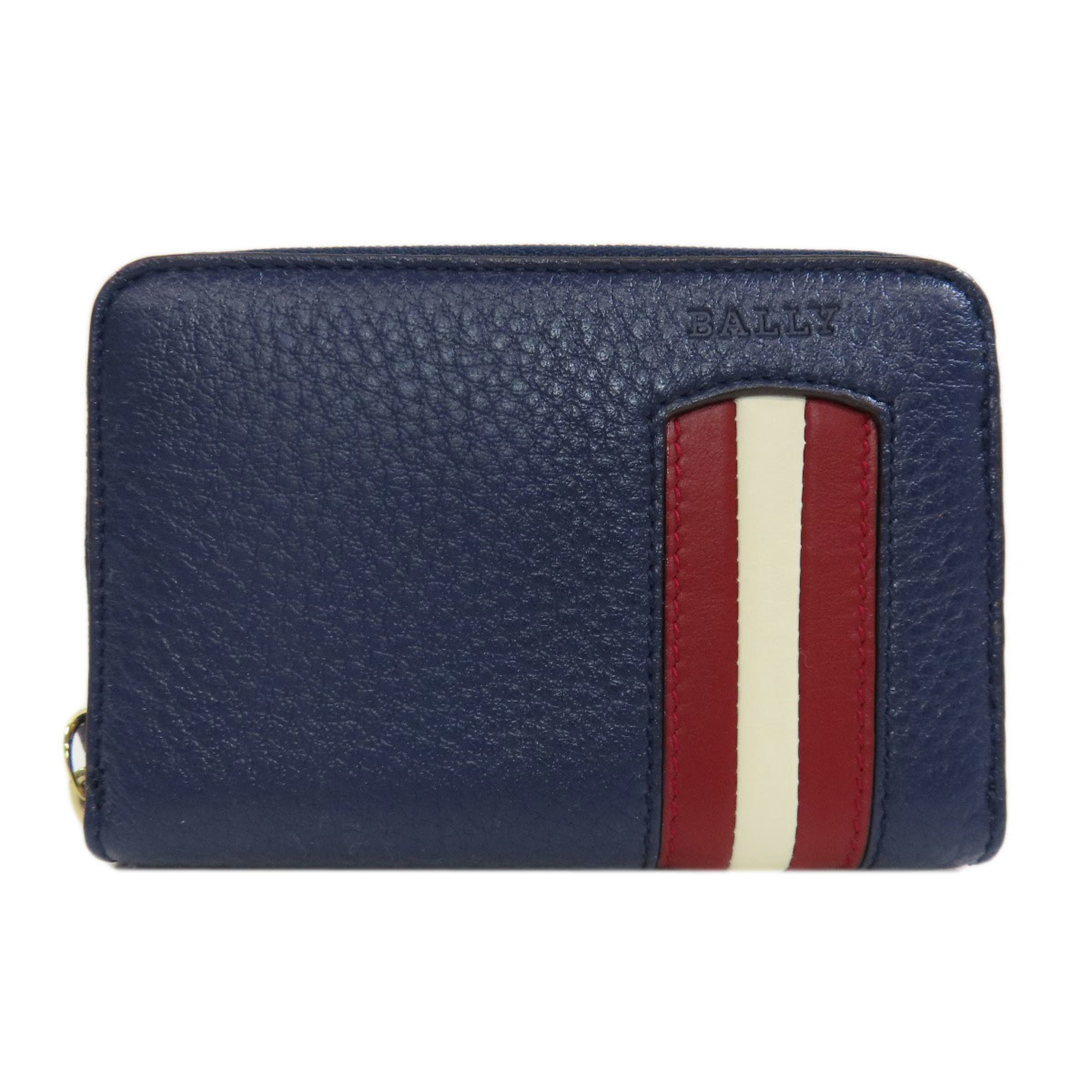 BALLY Bally Stripe Wallet/Coin Case Leather Women's