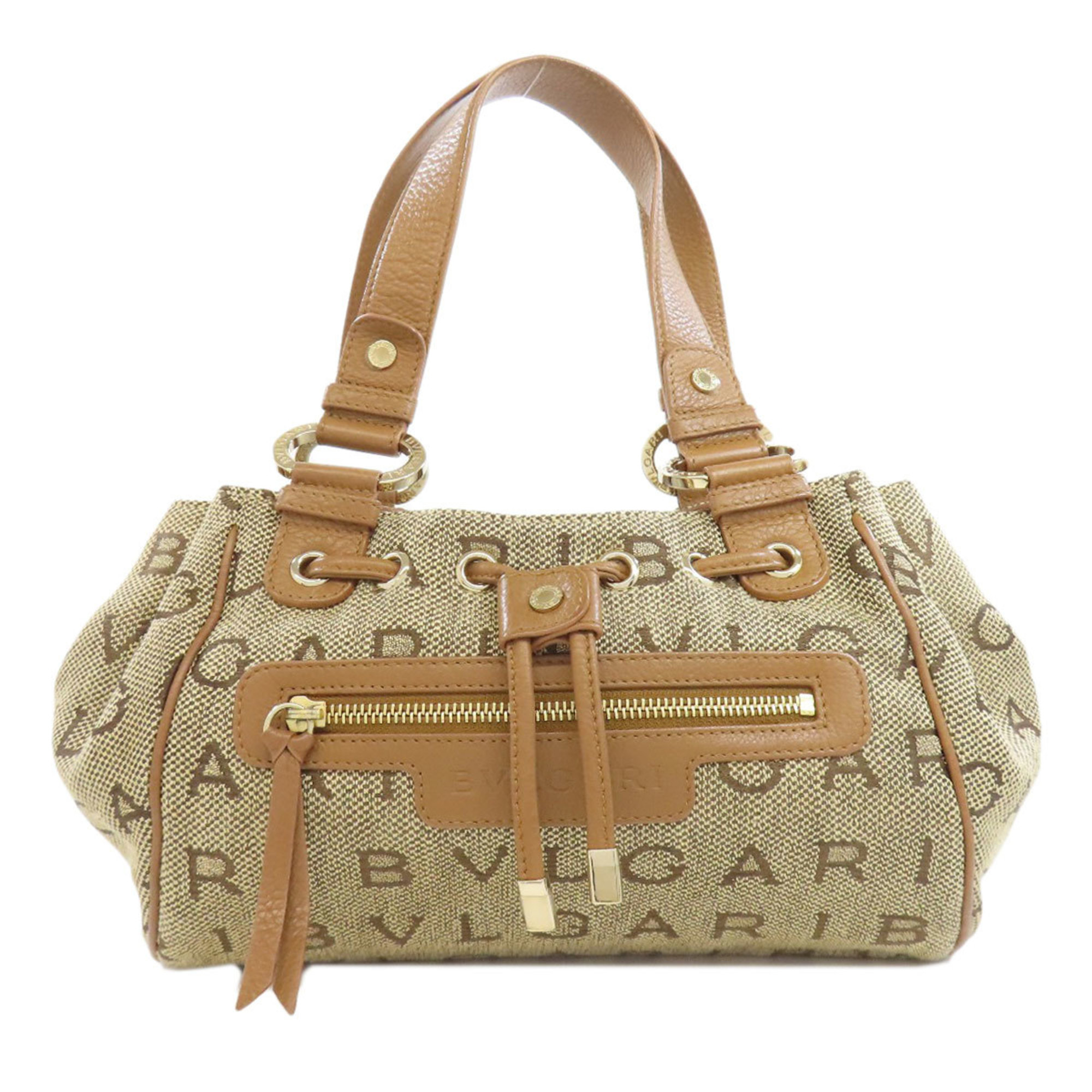 BVLGARI Mania Handbag Canvas Women's