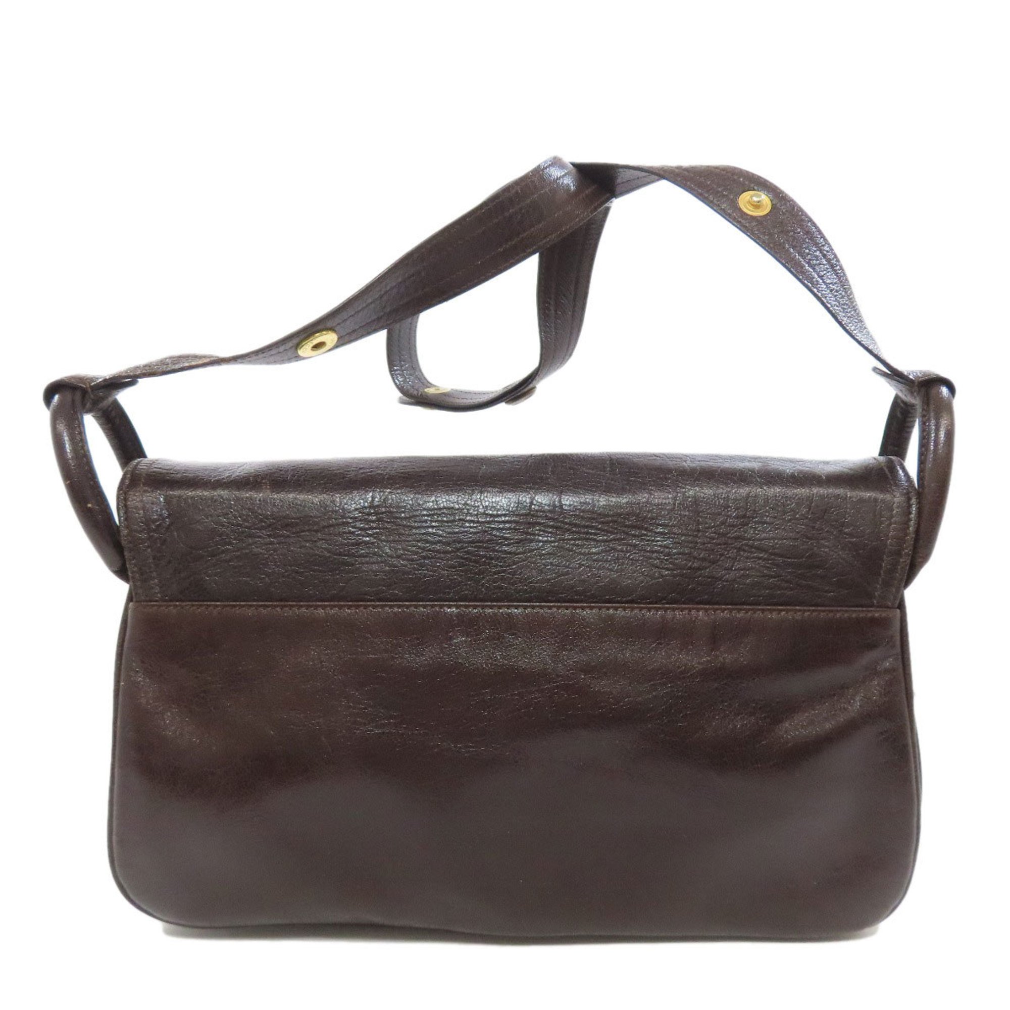 CELINE Carriage Shoulder Bag Leather Women's