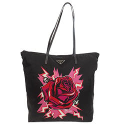 Prada 1BY300 Metal fittings rose motif tote bag nylon material women's PRADA