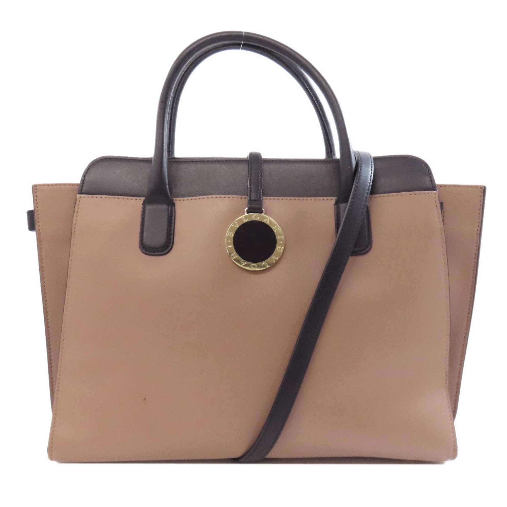 BVLGARI Tote Bag Leather Women's