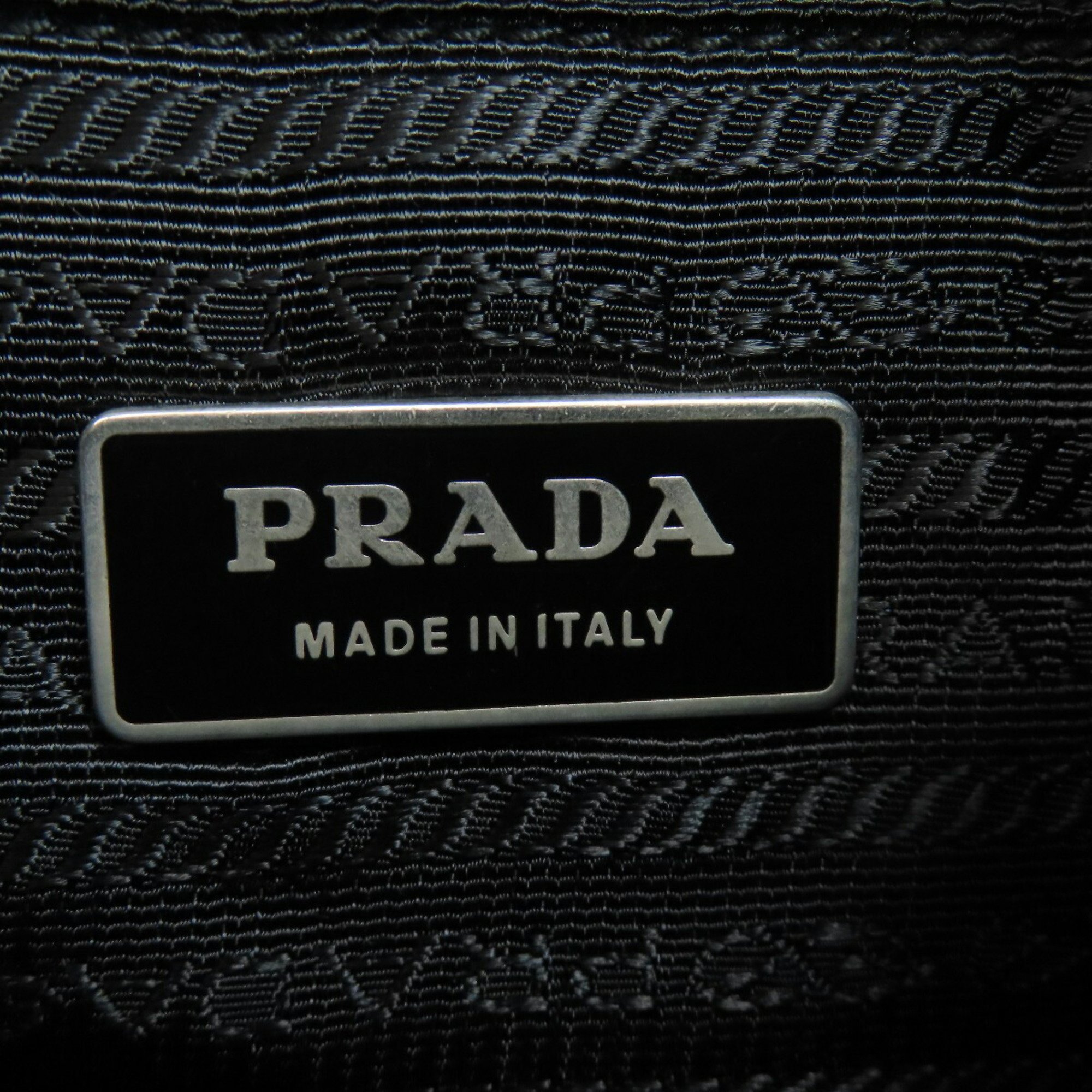 Prada shoulder bag with metal fittings, nylon material, for women, PRADA