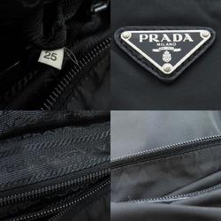 Prada shoulder bag with metal fittings, nylon material, for women, PRADA