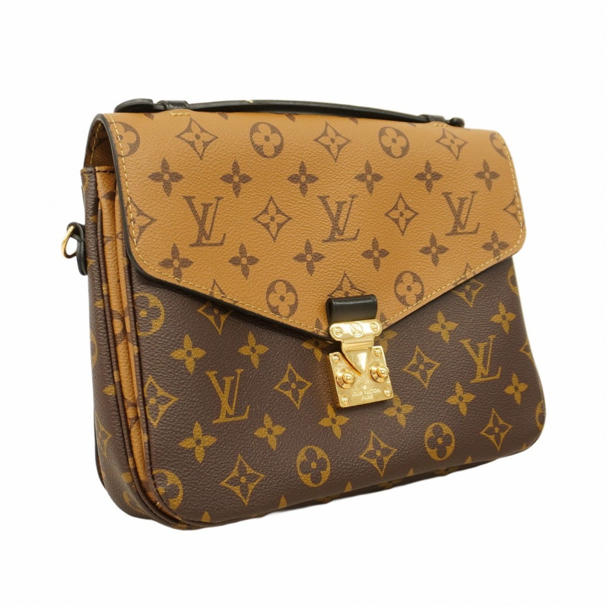 Louis Vuitton Shoulder Bag Monogram Reverse Pochette Metis MM M44876 Brown Women's