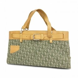 Christian Dior Tote Bag Trotter Canvas Green Beige Women's