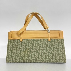 Christian Dior Tote Bag Trotter Canvas Green Beige Women's