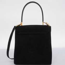 Salvatore Ferragamo Handbag Gancini Suede Black Women's