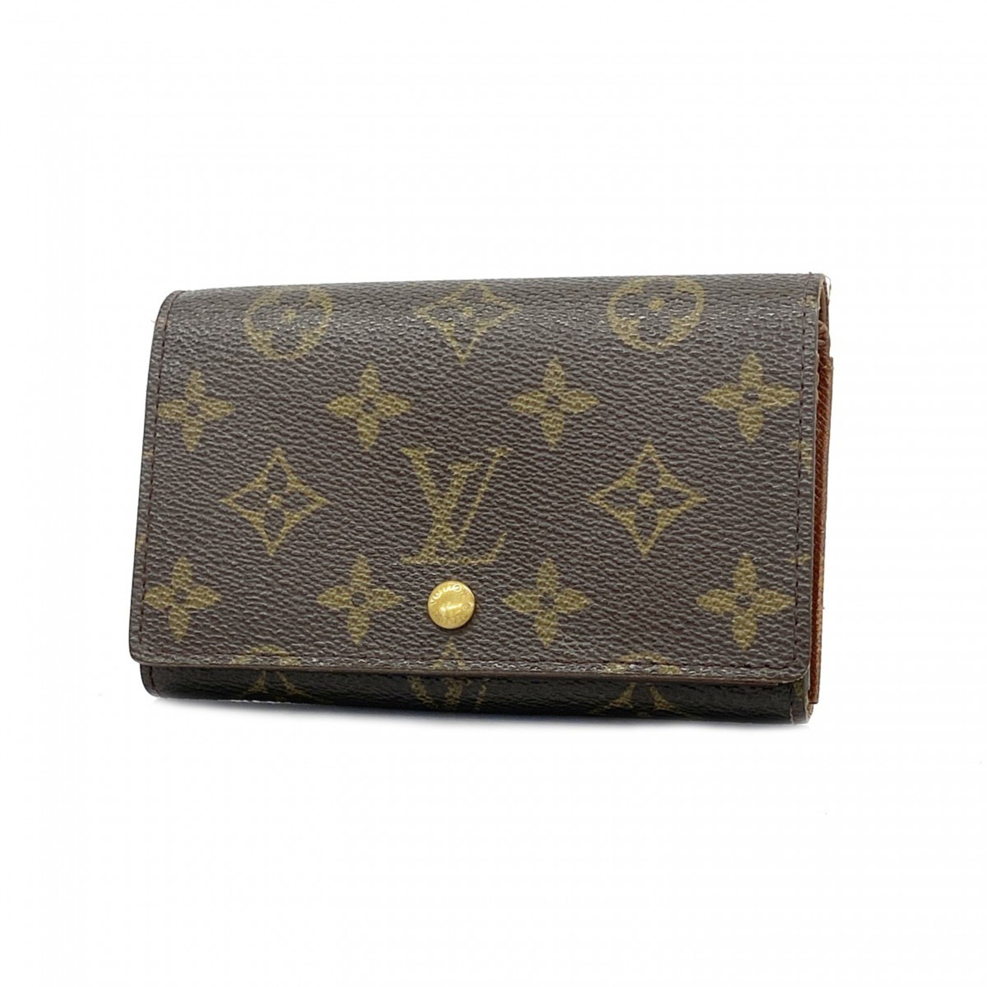 Louis Vuitton Wallet Monogram Porte Monnaie Tresor M61730 Brown Women's