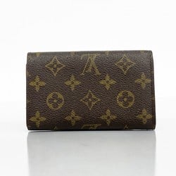 Louis Vuitton Wallet Monogram Porte Monnaie Tresor M61730 Brown Women's