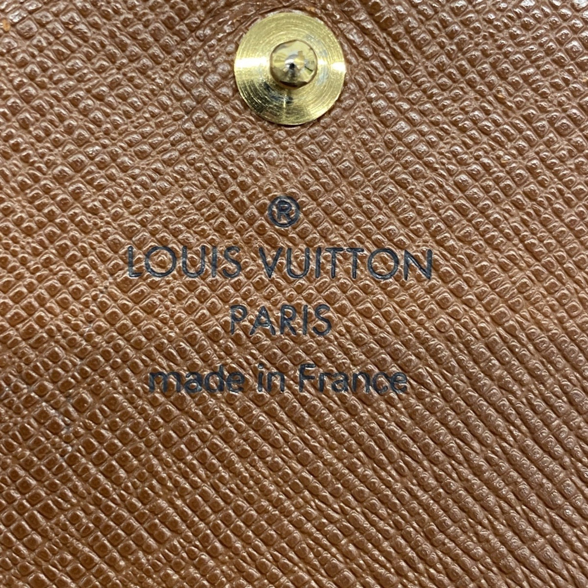 Louis Vuitton Wallet Monogram Porte Monnaie Tresor M61730 Brown Women's