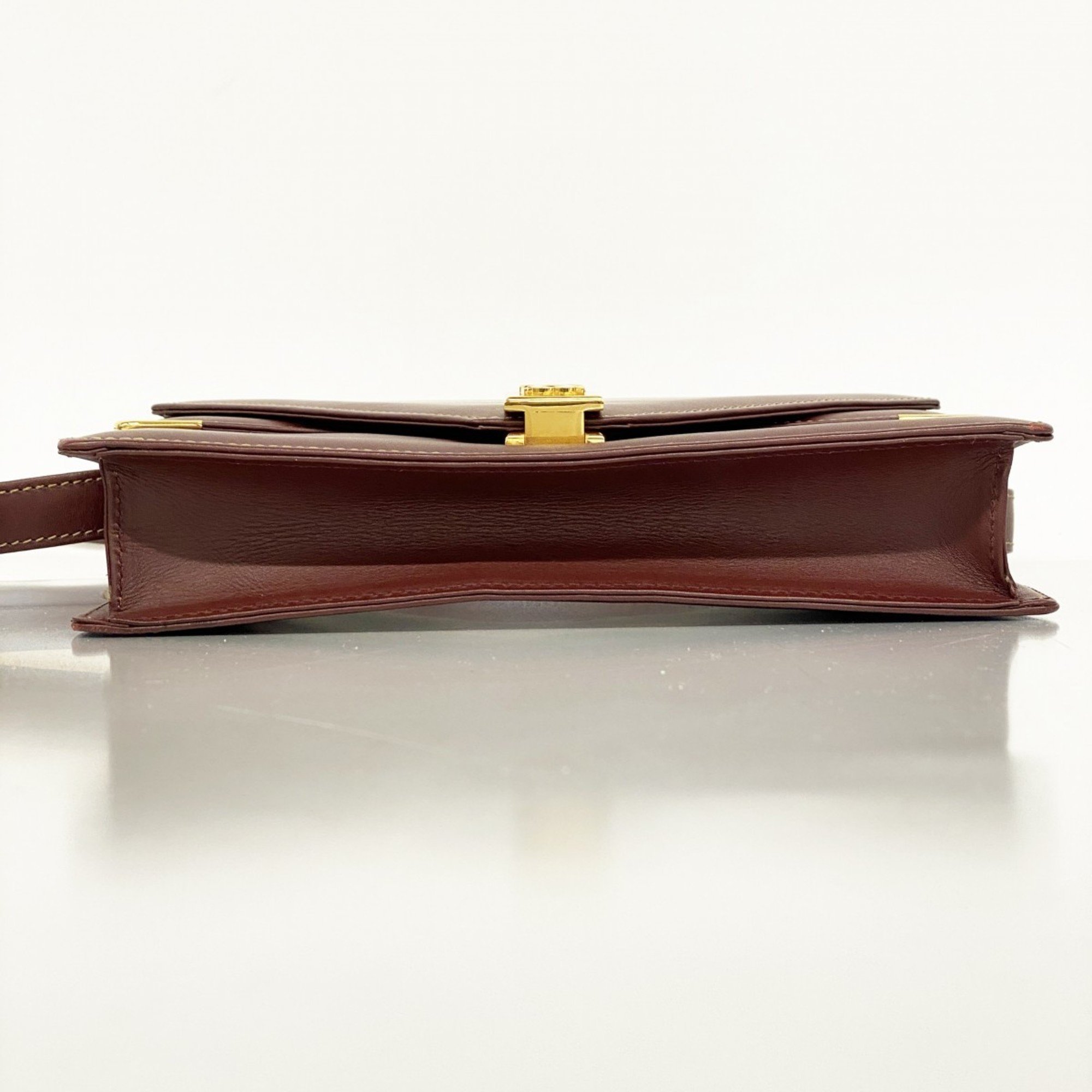 Cartier Shoulder Bag Must Leather Bordeaux Women's