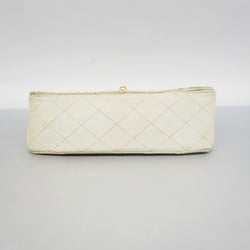 Chanel Shoulder Bag Matelasse Lambskin White Women's