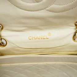 Chanel Shoulder Bag Matelasse Lambskin White Women's