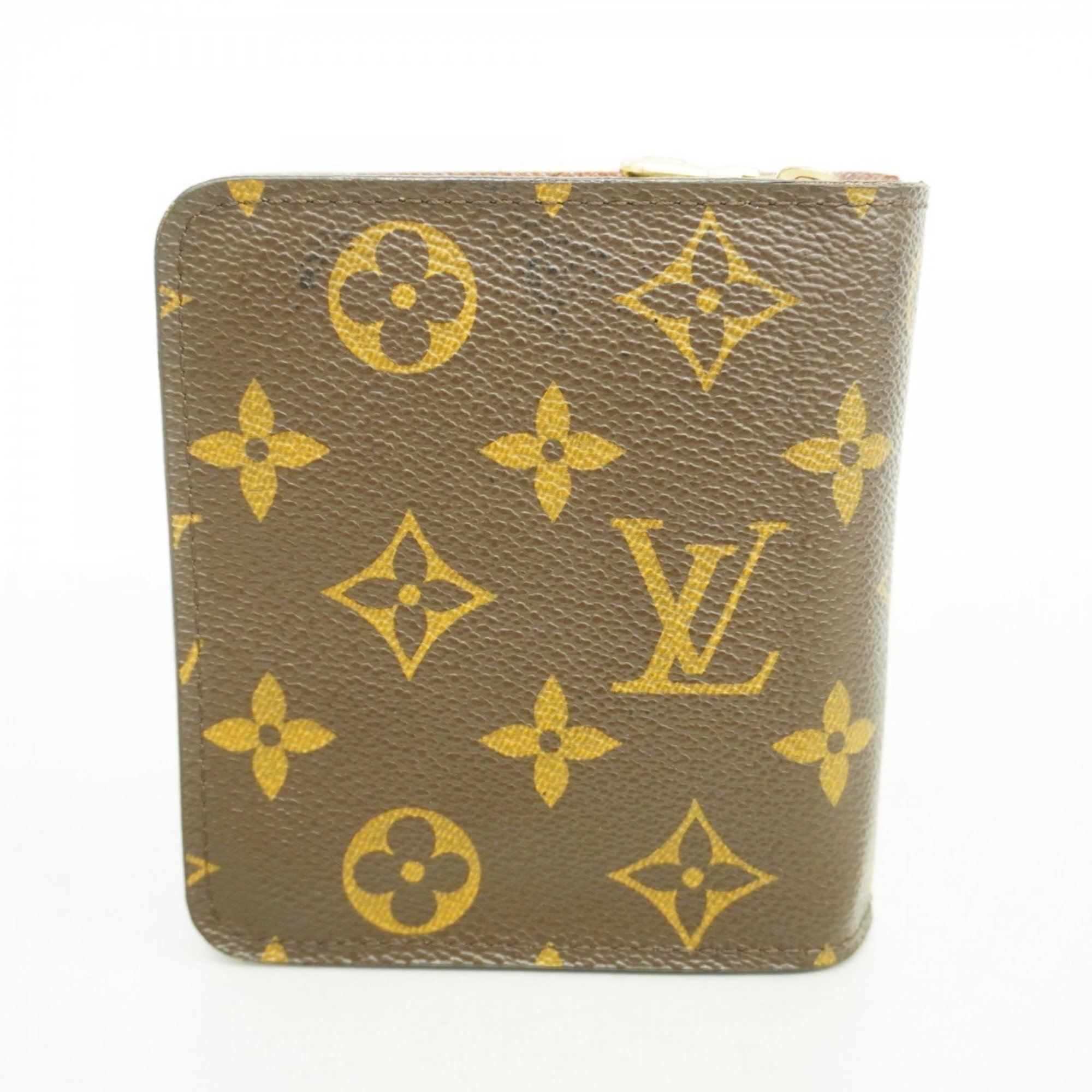 Louis Vuitton Wallet Monogram Compact Zip M61667 Brown Men's Women's