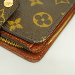 Louis Vuitton Wallet Monogram Compact Zip M61667 Brown Men's Women's