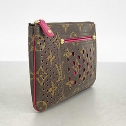 Louis Vuitton Pouch Monogram Perforated Pochette Plat M95219 Fuchsia Ladies