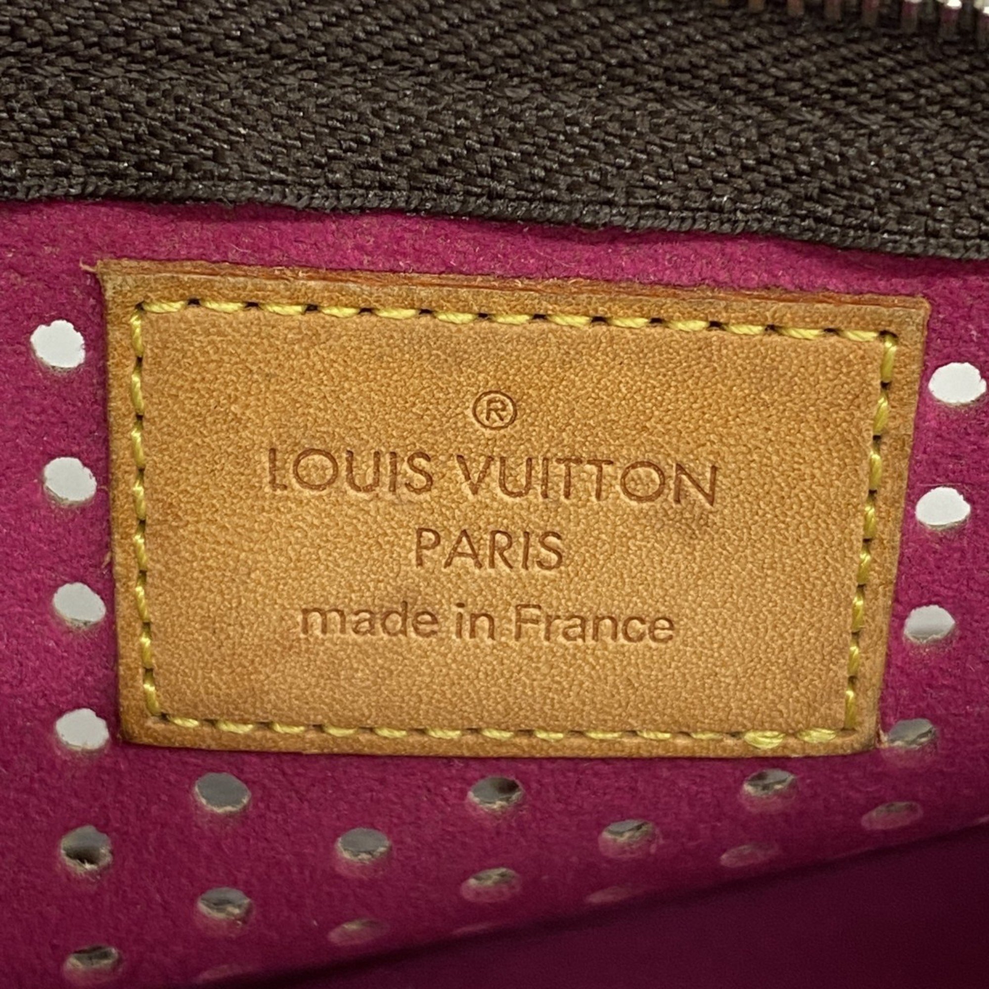 Louis Vuitton Pouch Monogram Perforated Pochette Plat M95219 Fuchsia Ladies