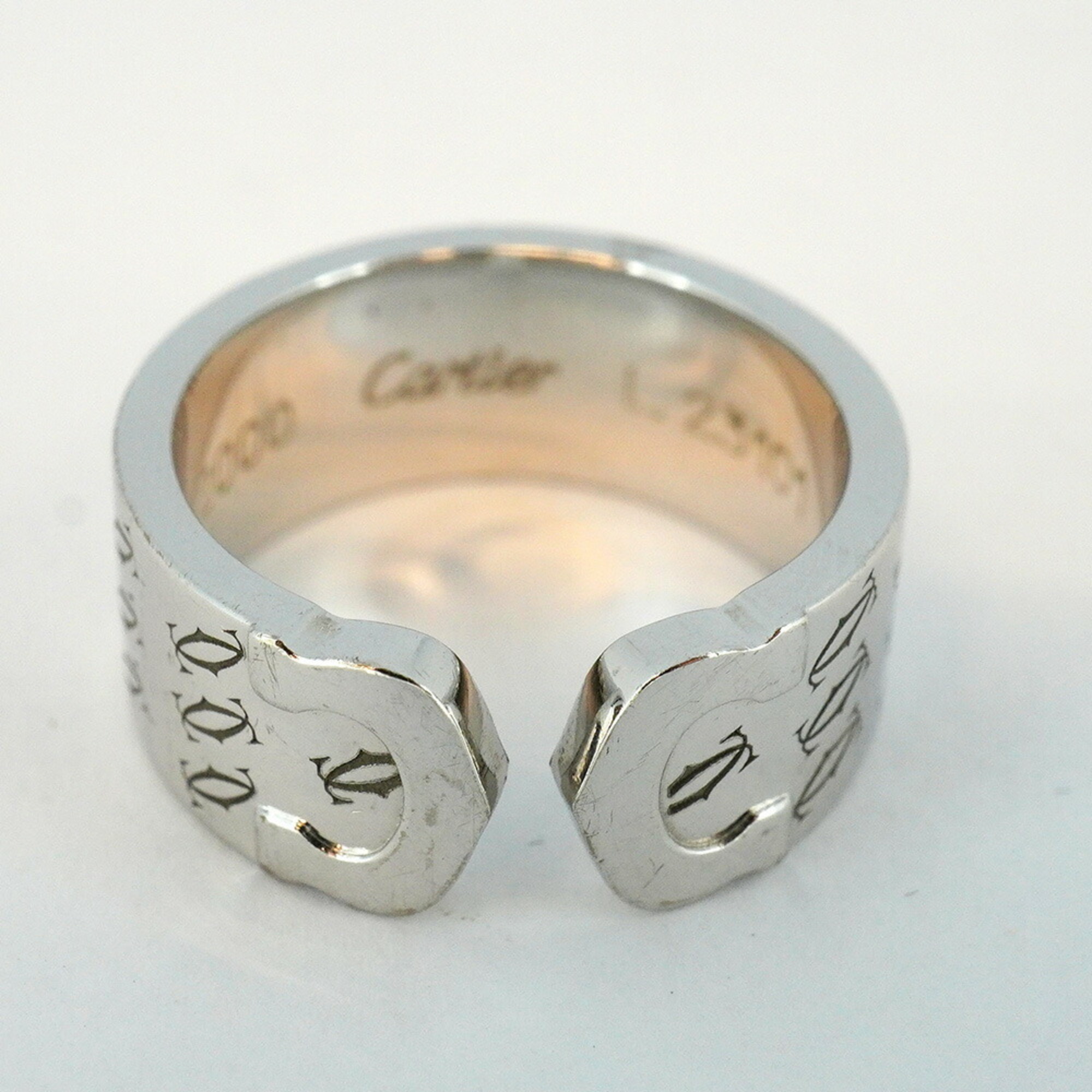 Cartier Ring 2C Happy Birthday K18WG White Gold #53 Ladies