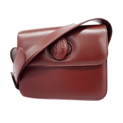 Cartier Shoulder Bag Must Leather Bordeaux Women's