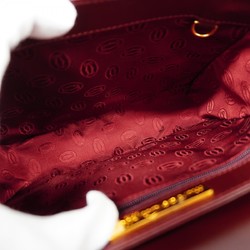 Cartier Shoulder Bag Must Leather Bordeaux Women's