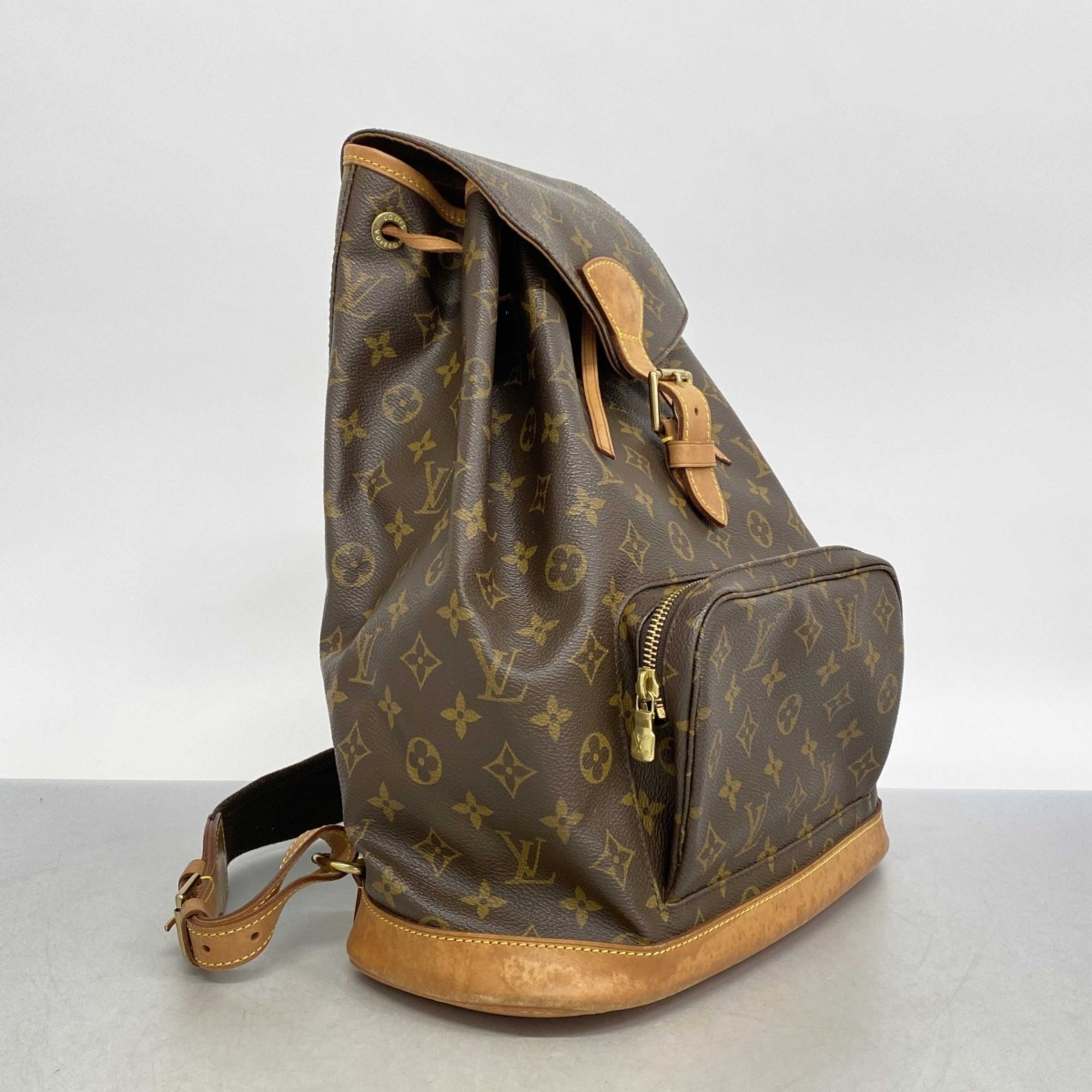 Louis Vuitton Backpack Daypack Monogram Montsouris GM M51135 Brown Women's