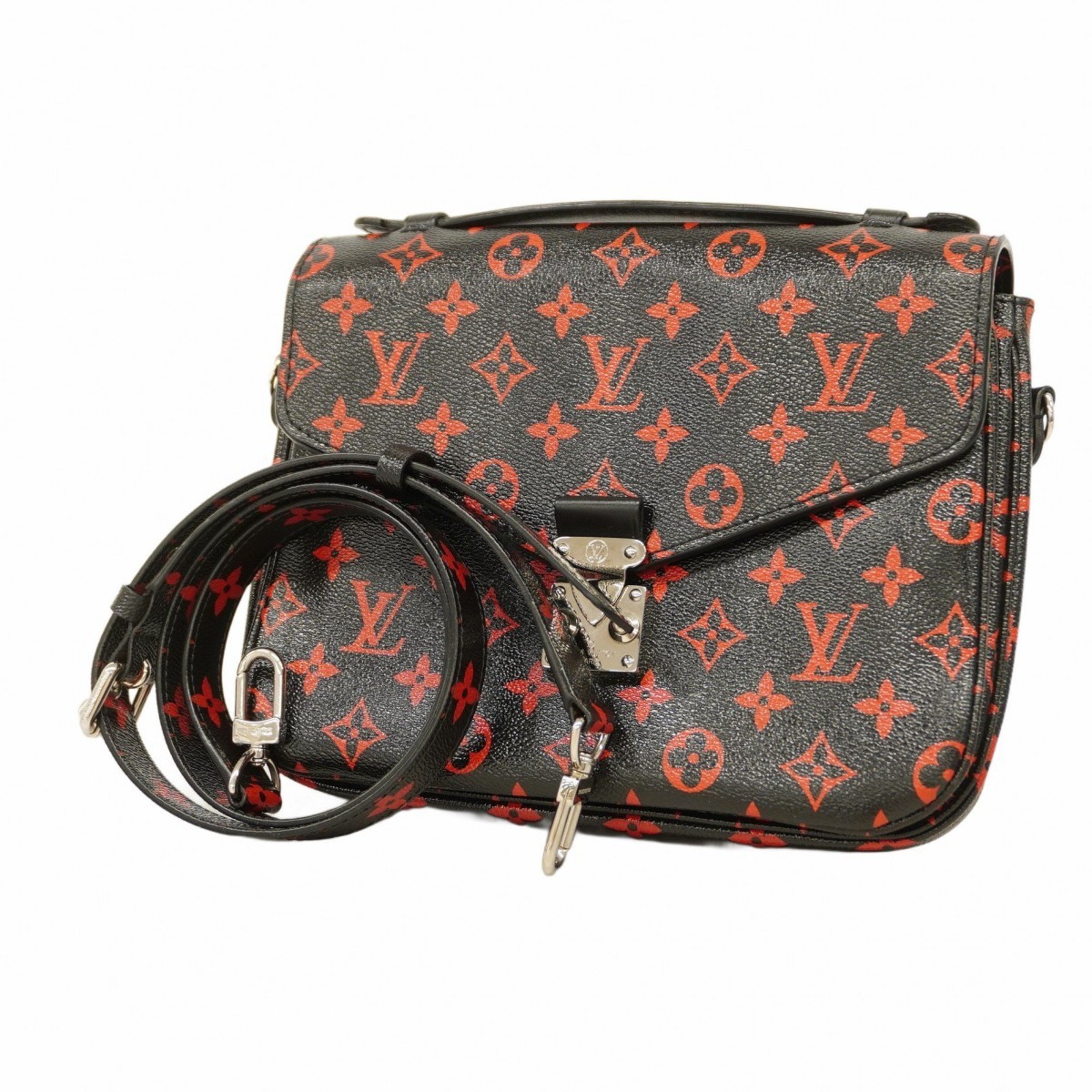 Louis Vuitton Shoulder Bag Monogram Anfla Rouge Pochette Metis M41462 Black Ladies