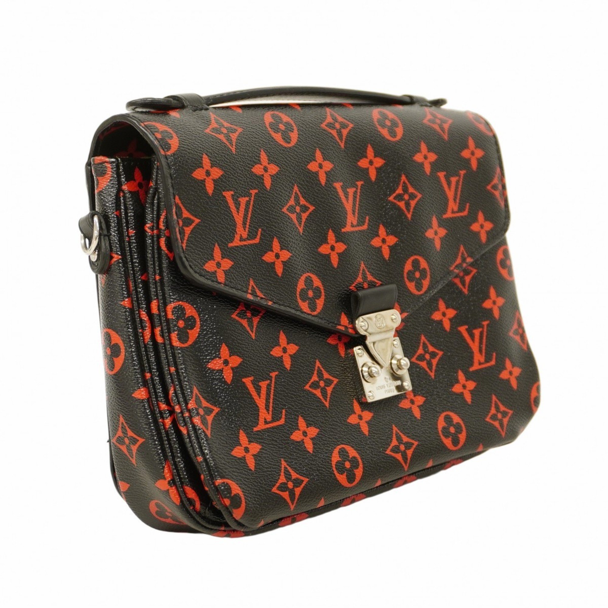 Louis Vuitton Shoulder Bag Monogram Anfla Rouge Pochette Metis M41462 Black Ladies