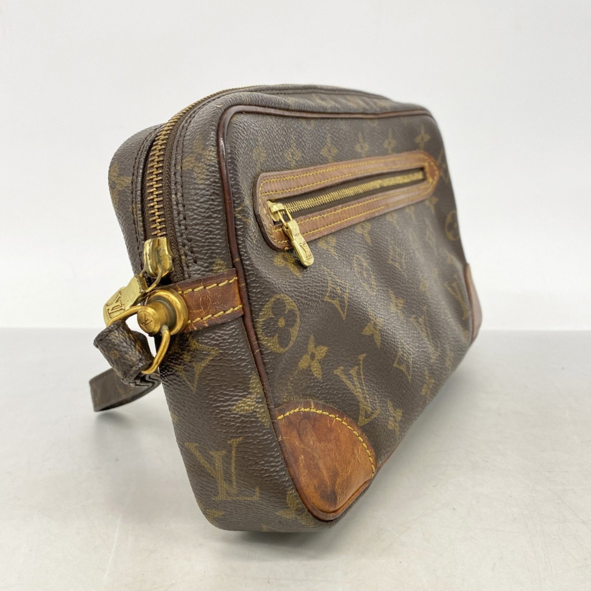 Louis Vuitton Clutch Bag Monogram Marly Dragonne GM M51825 Brown Men's