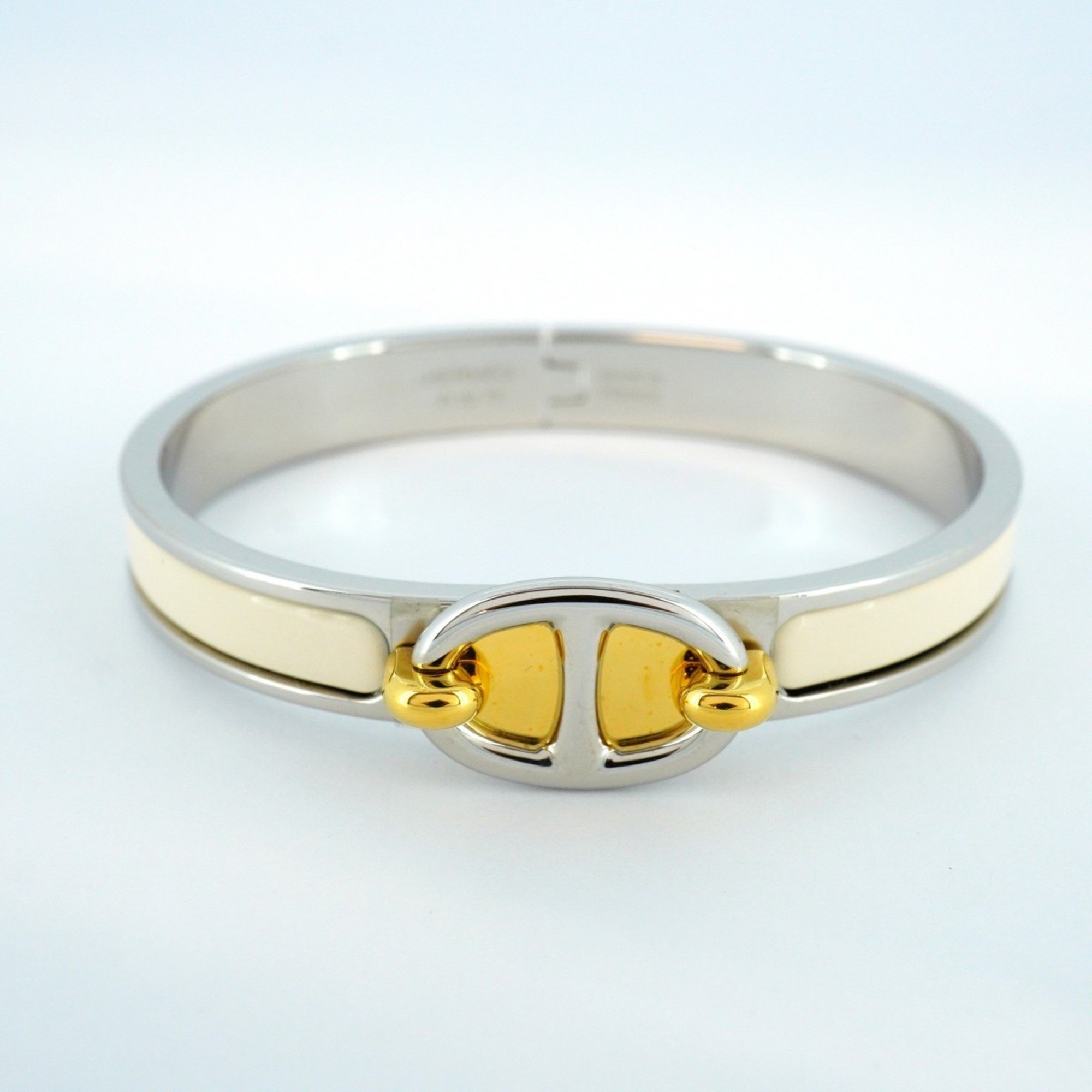 Hermes Bangle Chaine d'Ancre Click Metal Gold Silver White Ladies