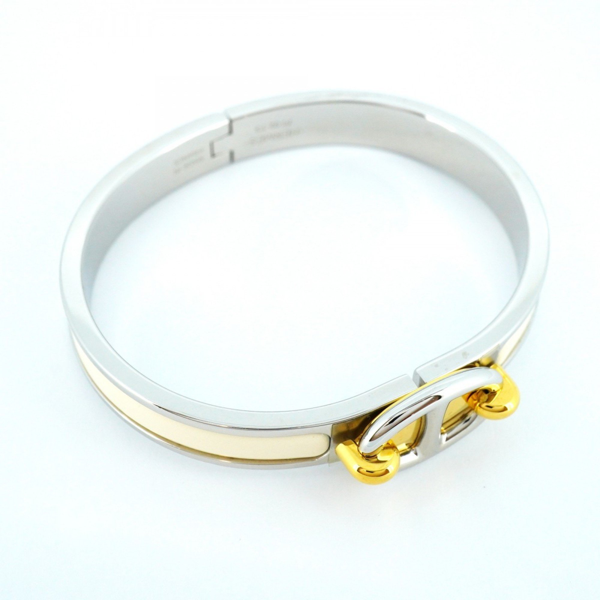 Hermes Bangle Chaine d'Ancre Click Metal Gold Silver White Ladies